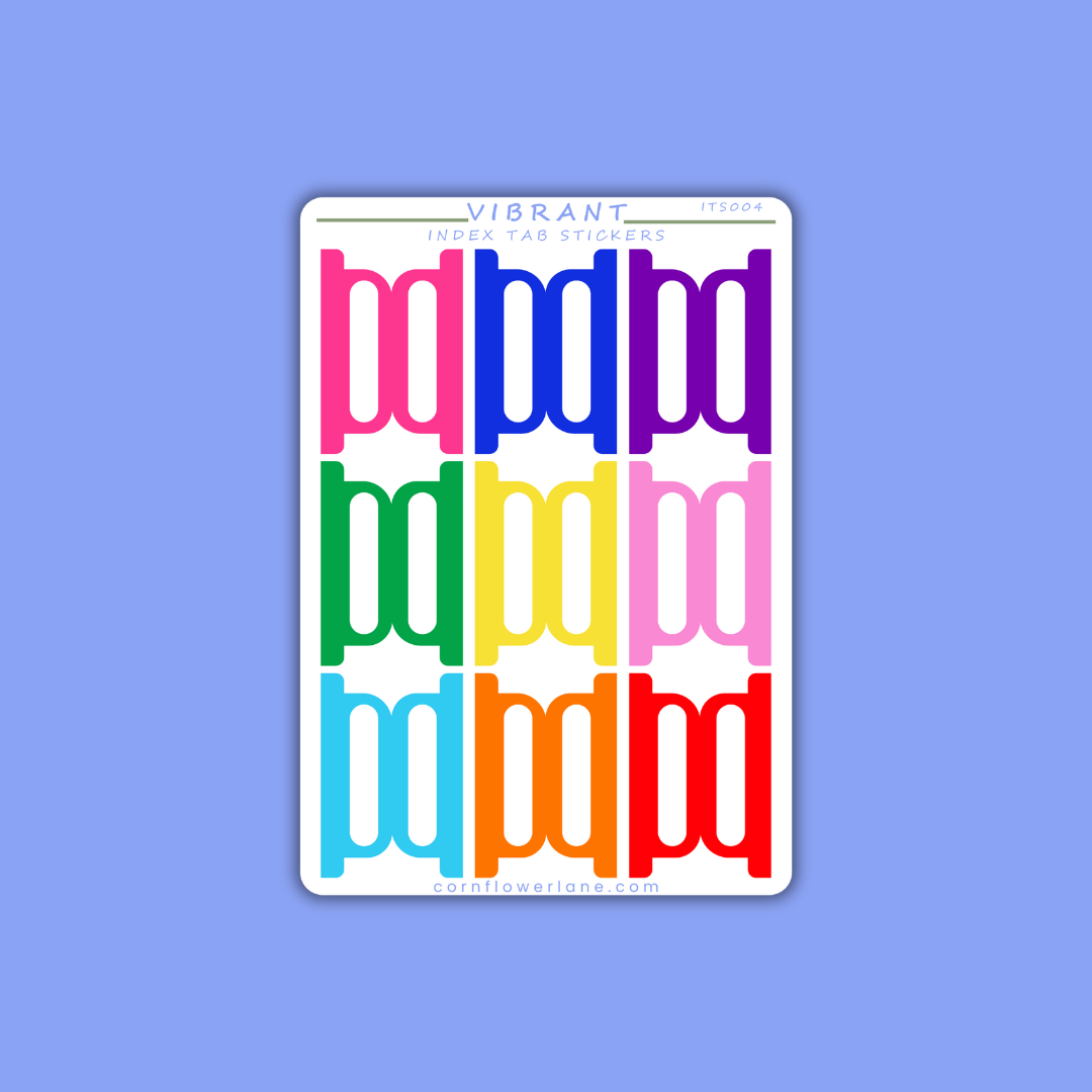 Colour Palette Index Tabs Sticker Sheet