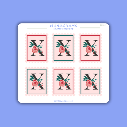 Stamp Stickers - Floral Monogram Collection