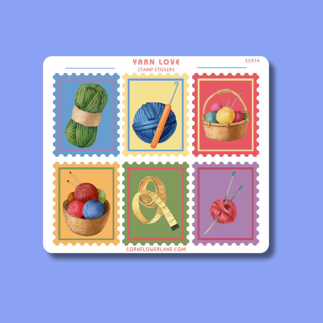 Yarn Love Stamp Stickers