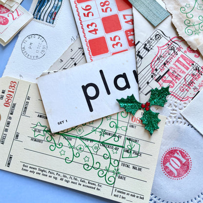Vintage Christmas Festive Junk Journaling Kit