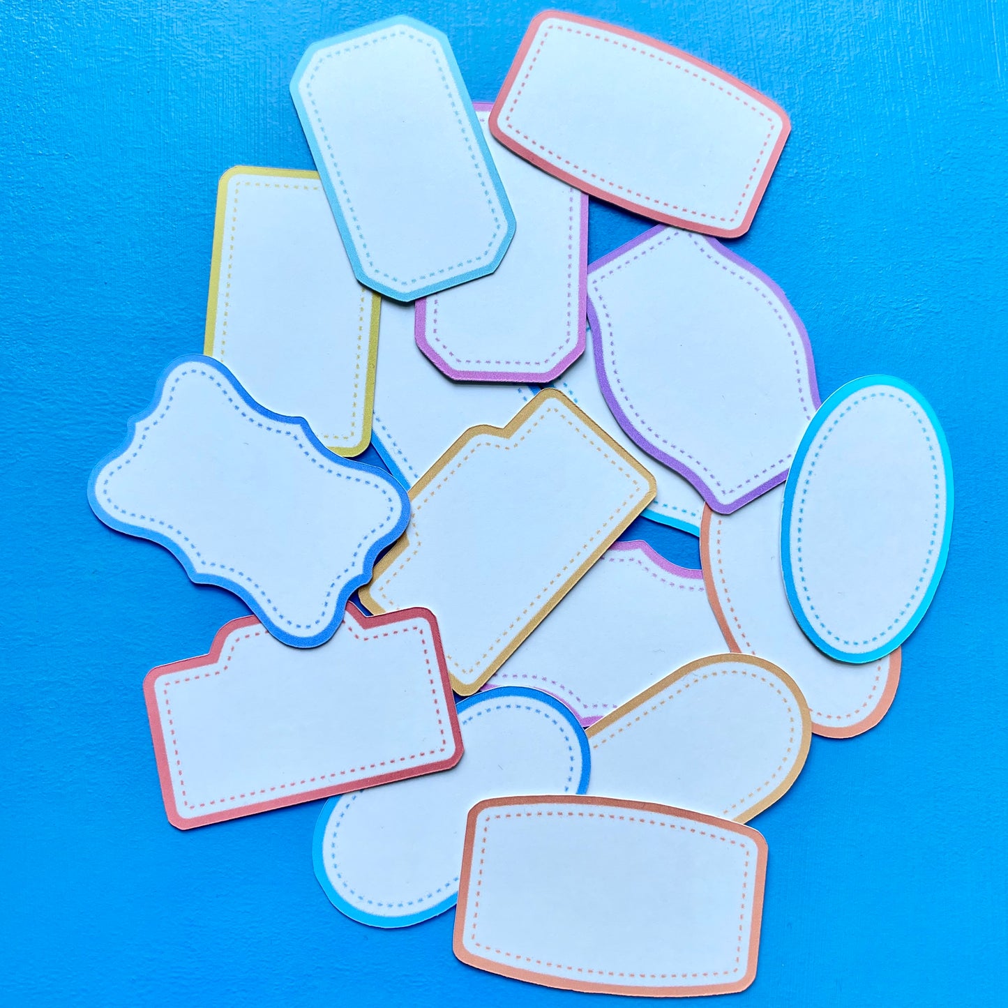 16 Coloured Framed Shapes Die Cuts