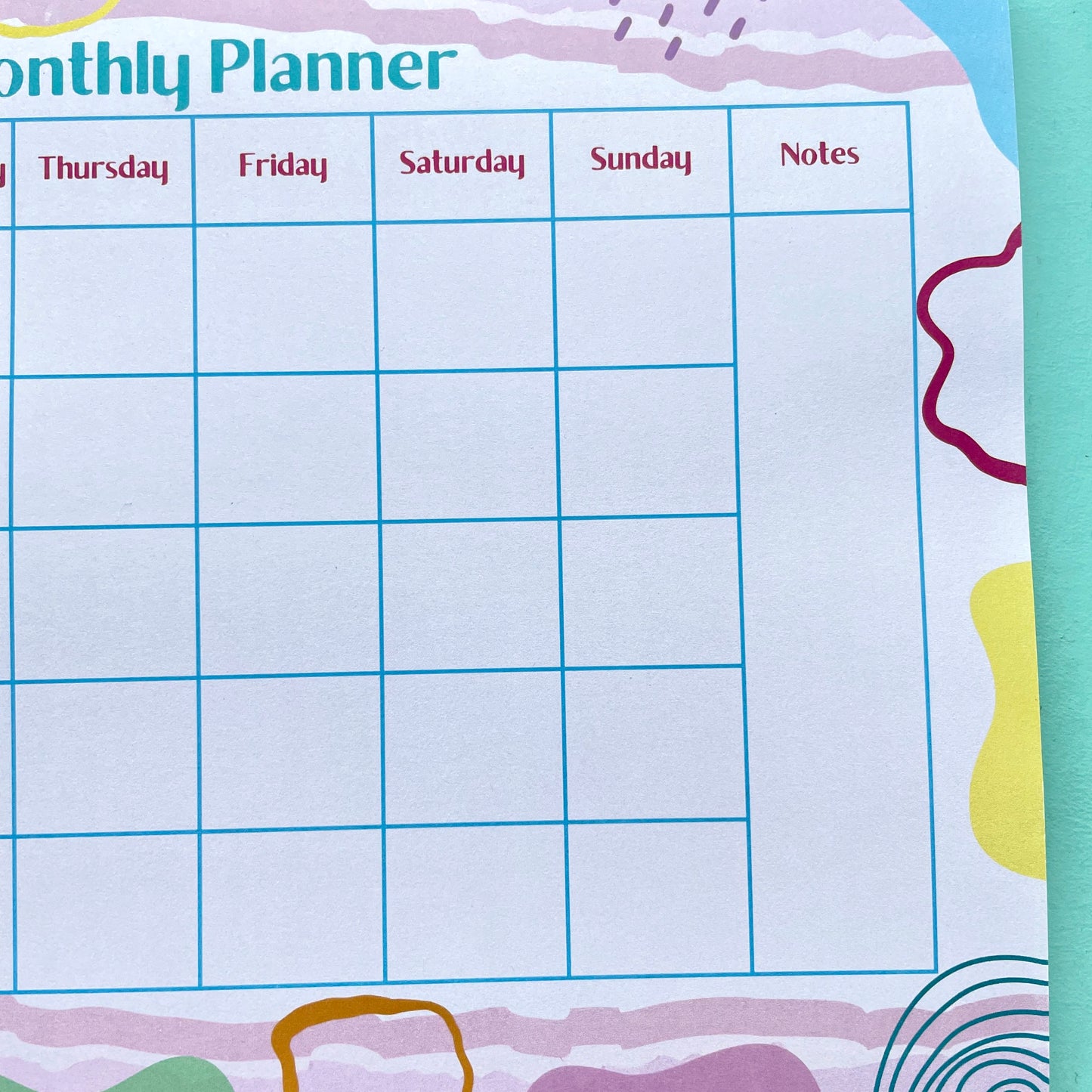 Pink Monthly A4 Planner Pad