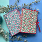 Handmade Liberty Pink & Green Christmas Fabric Cover Journal