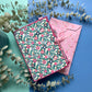 Handmade Liberty Pink & Green Christmas Fabric Cover Journal