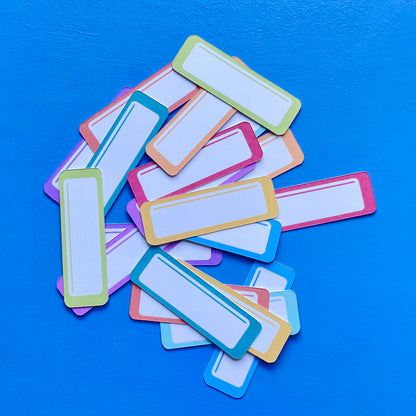 20 Coloured Tag Die Cuts