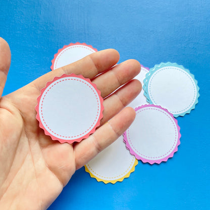 20 Coloured Framed Circles Die Cuts
