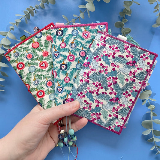 Handmade Fabric Cover Festive Mini Journals