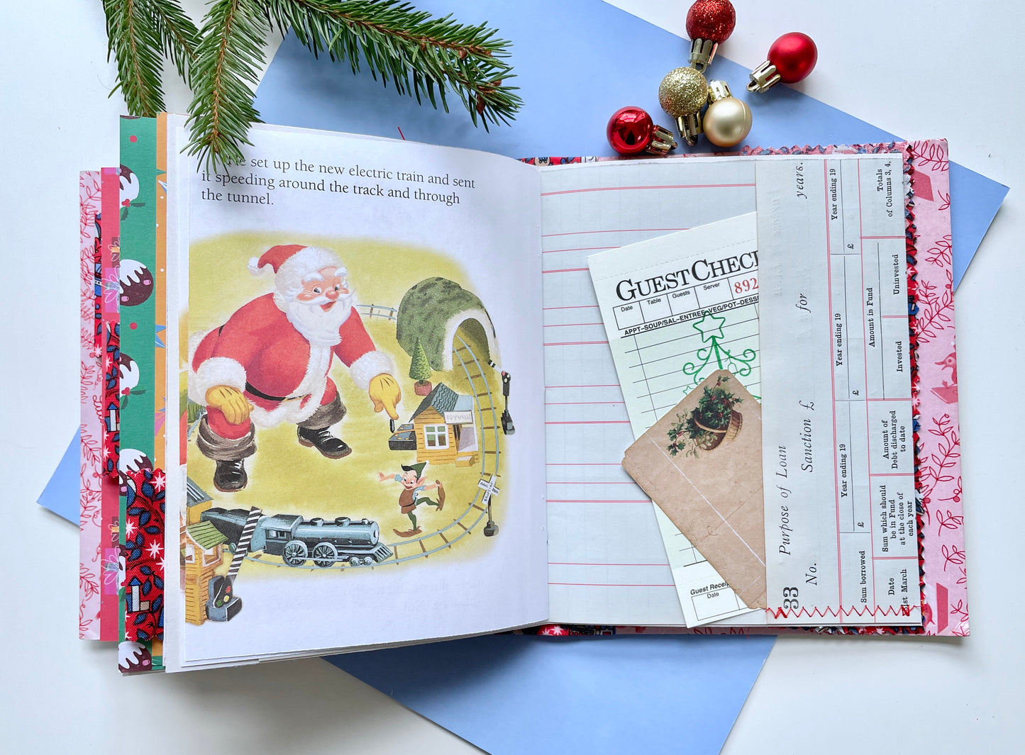 Handmade Christmas Little Golden Book Upcycled Journal