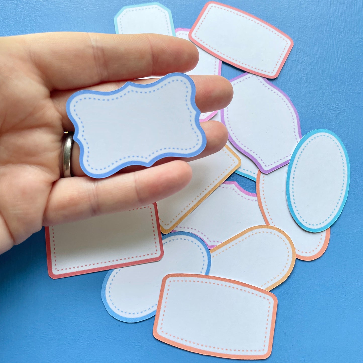 16 Coloured Framed Shapes Die Cuts