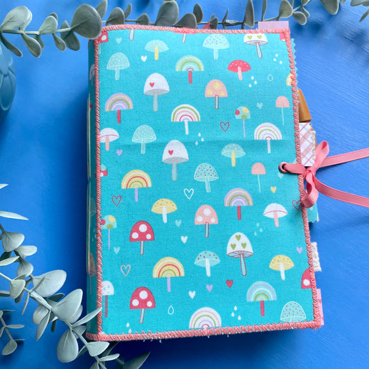 Handmade Fabric Cover Journal - Toadstool