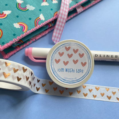 Rose Gold Hearts Washi Tape