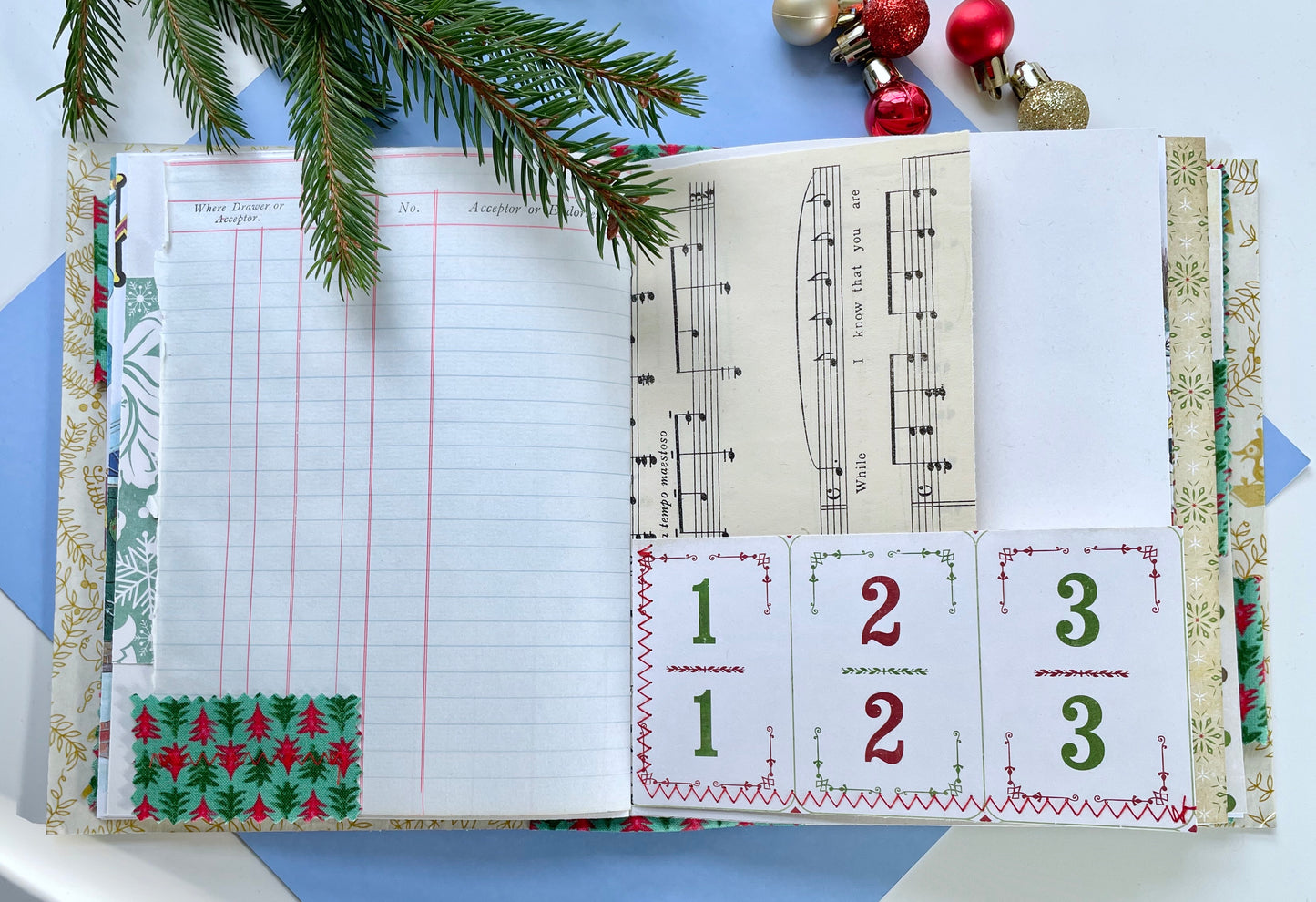 Handmade Christmas Little Golden Book Upcycled Journal