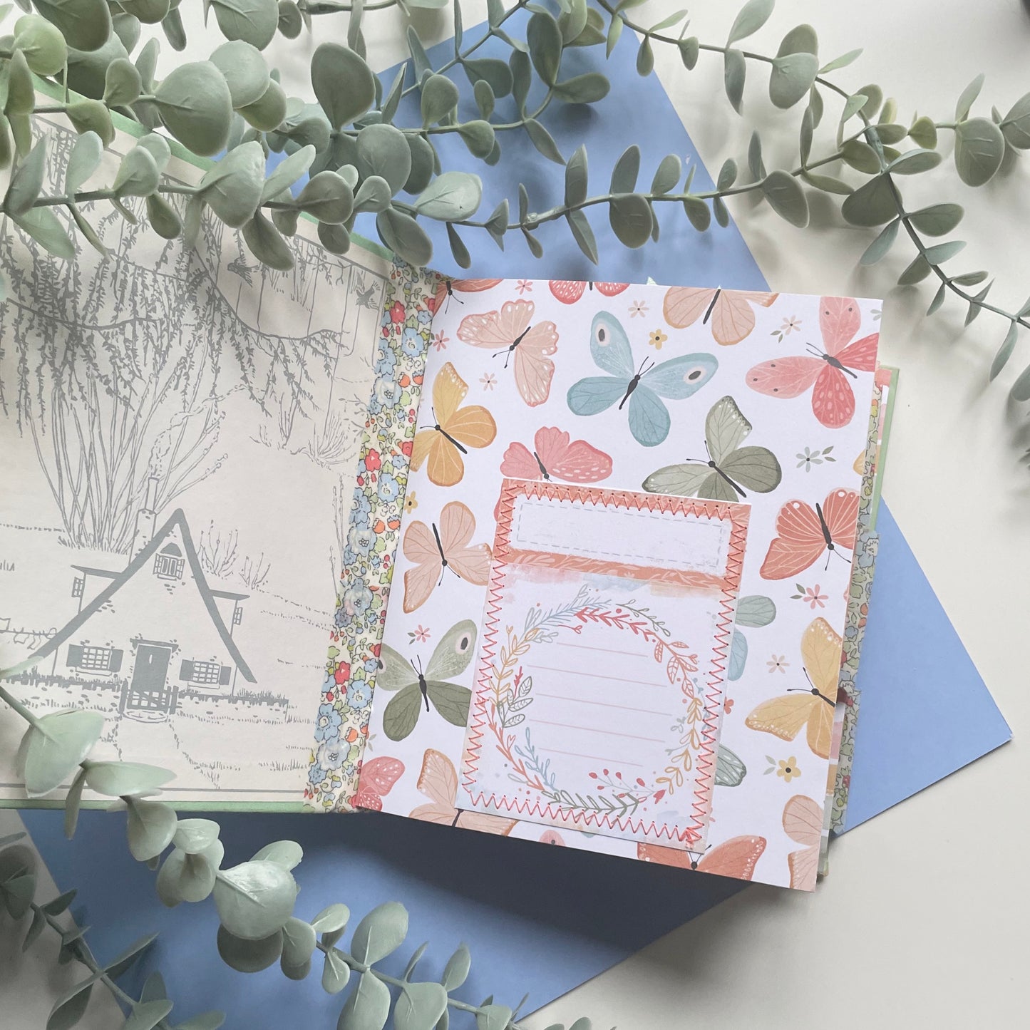 Handmade Upcycled Memory Keeping Journal - Little Grey Rabbit's Birthday