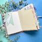Handmade Liberty Pink & Green Christmas Fabric Cover Journal