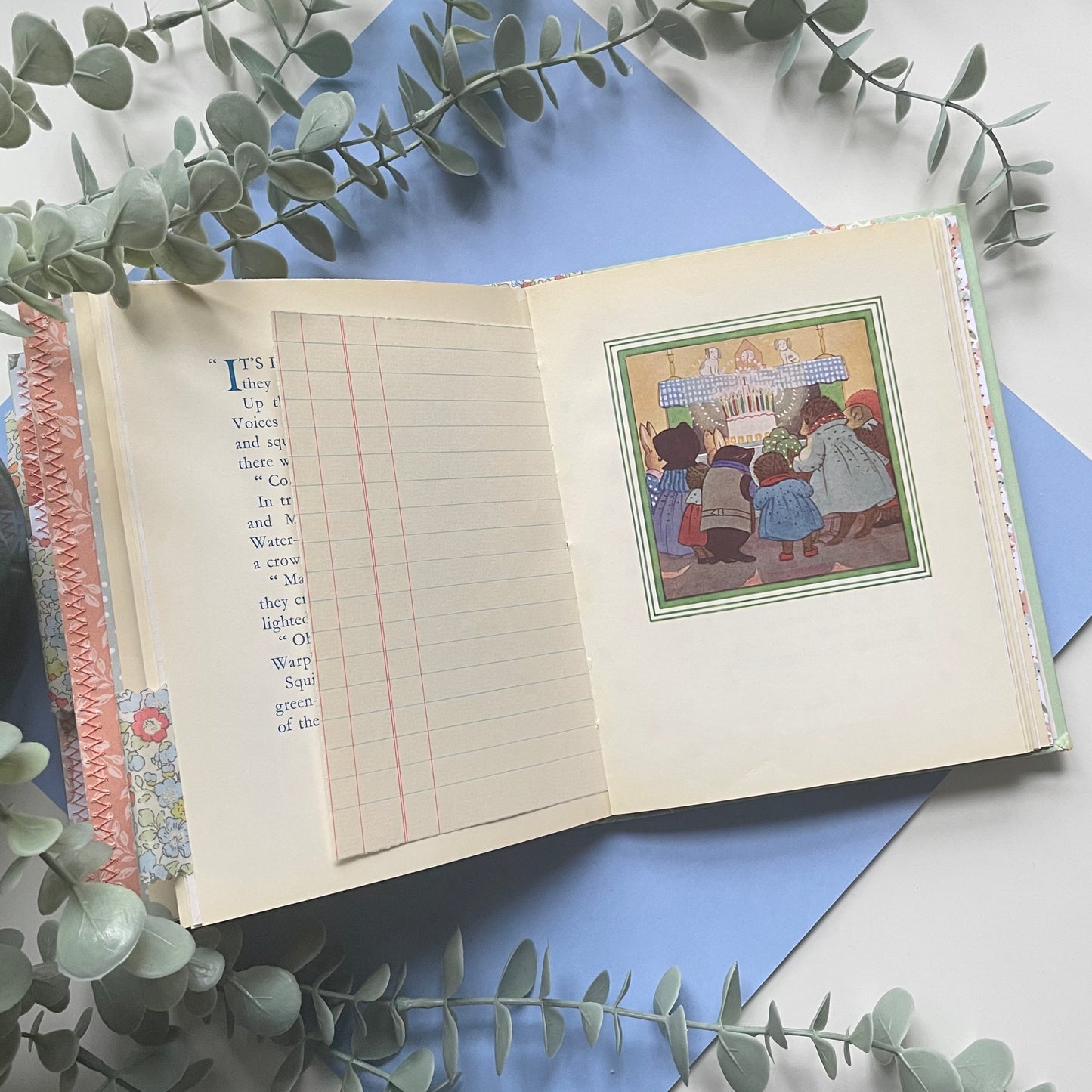 Handmade Upcycled Memory Keeping Journal - Little Grey Rabbit's Birthday