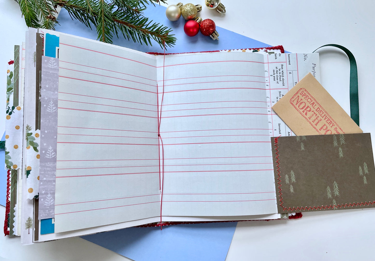 Mickey's Christmas Fabric Cover Handmade Journal