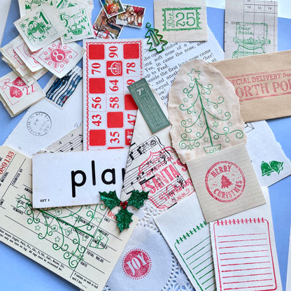 Vintage Christmas Festive Junk Journaling Kit