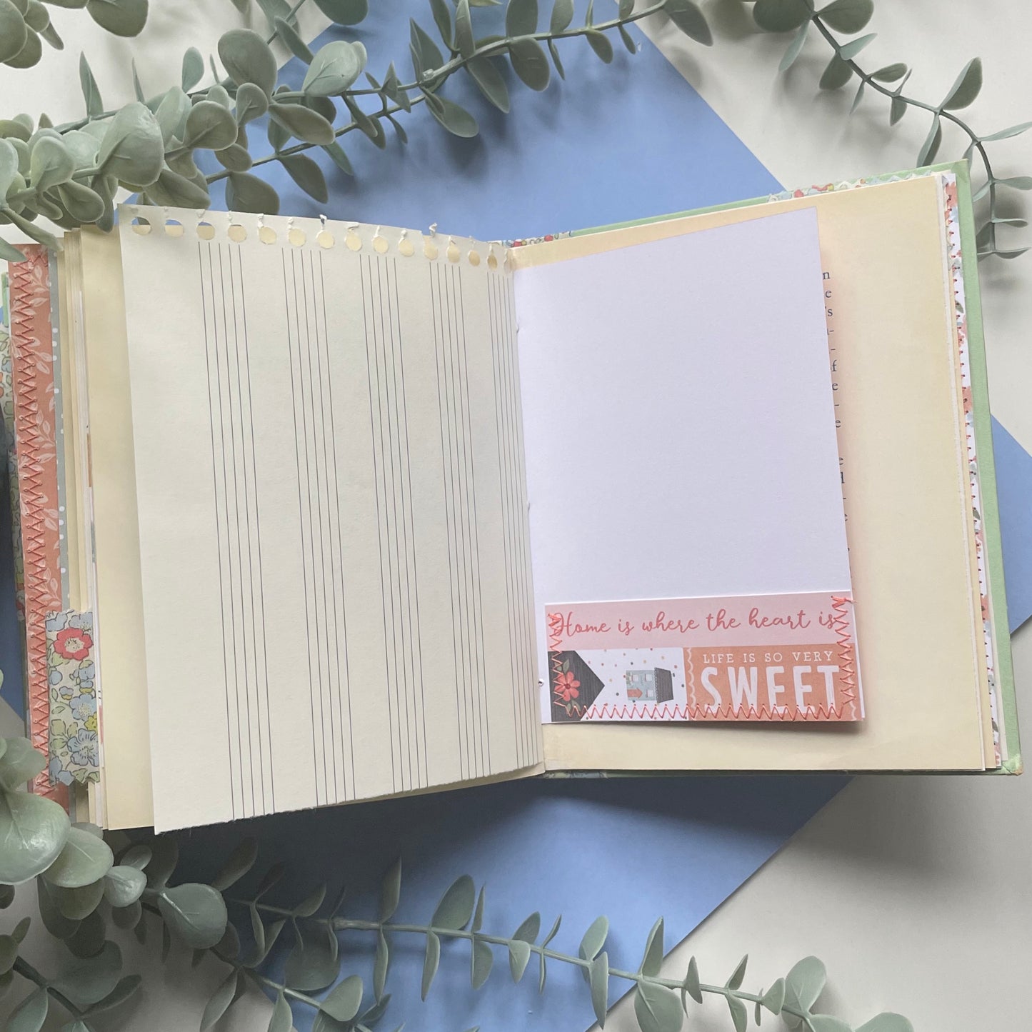 Handmade Upcycled Memory Keeping Journal - Little Grey Rabbit's Birthday