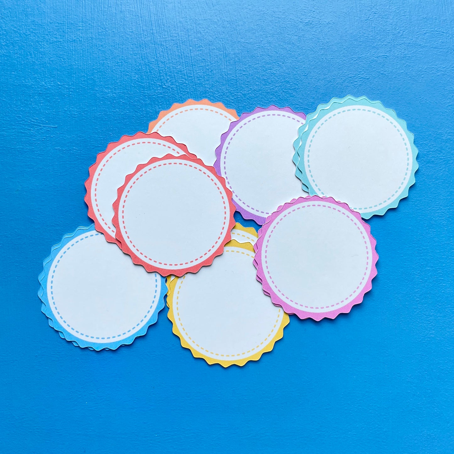 12 Coloured Framed Circles Die Cuts