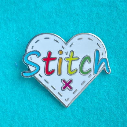 Stitch Heart Enamel Pin