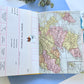Handmade Travel Themed Fabric Cover Journal - Teal